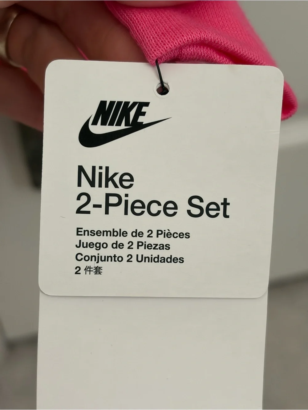 Nike Kids Hot Pink Hooded Pullover with Green Logo